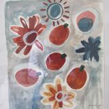 Pair of paintings by Laura Asoini Summer fruits