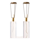 Ensemble de lampes de table en lucite françaises des années 1970