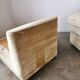 Pair of modular velvet armchairs and ottoman