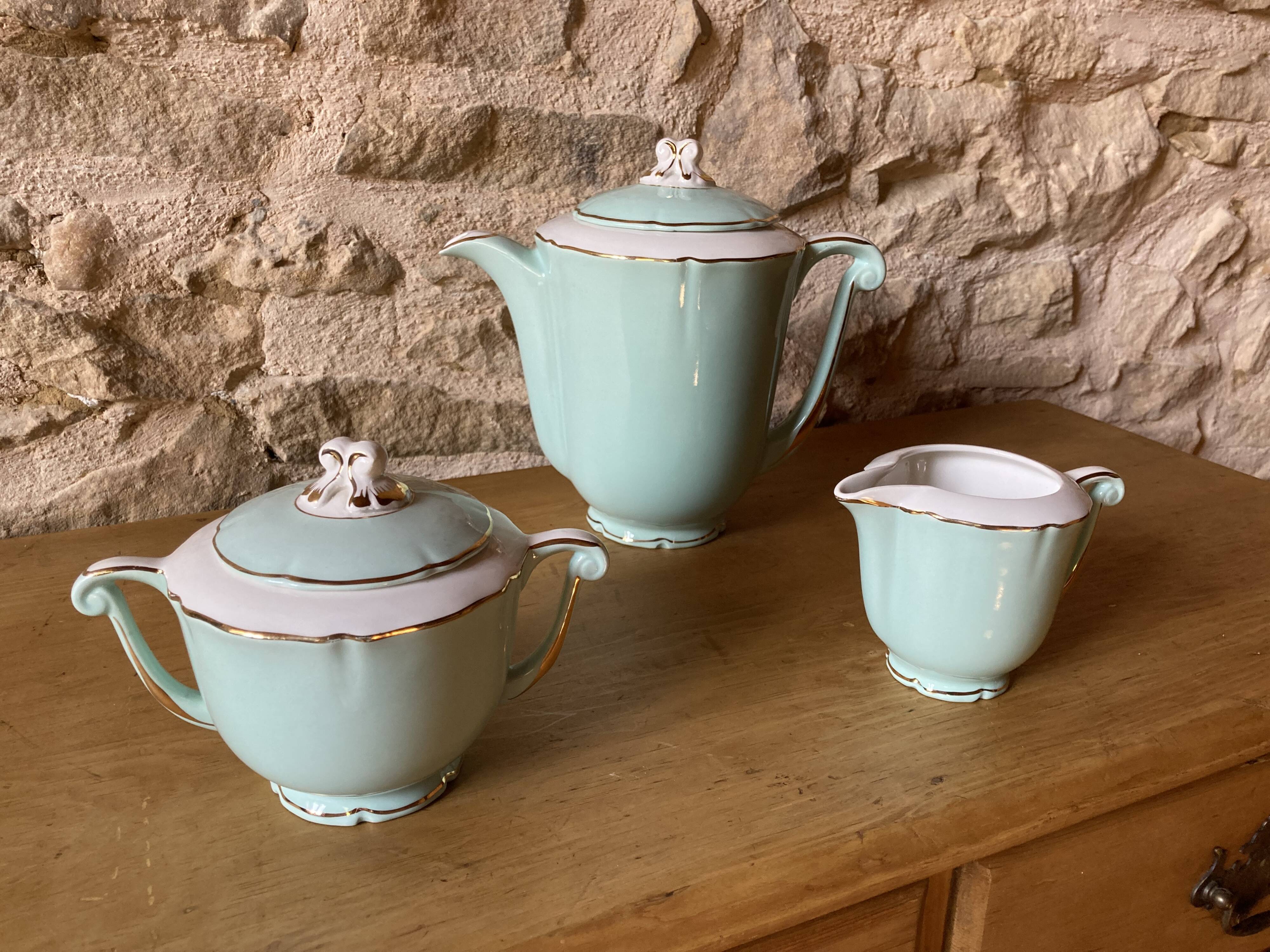 Coffee service - Céranord, Saint-Amand, Trianon model, 1970s