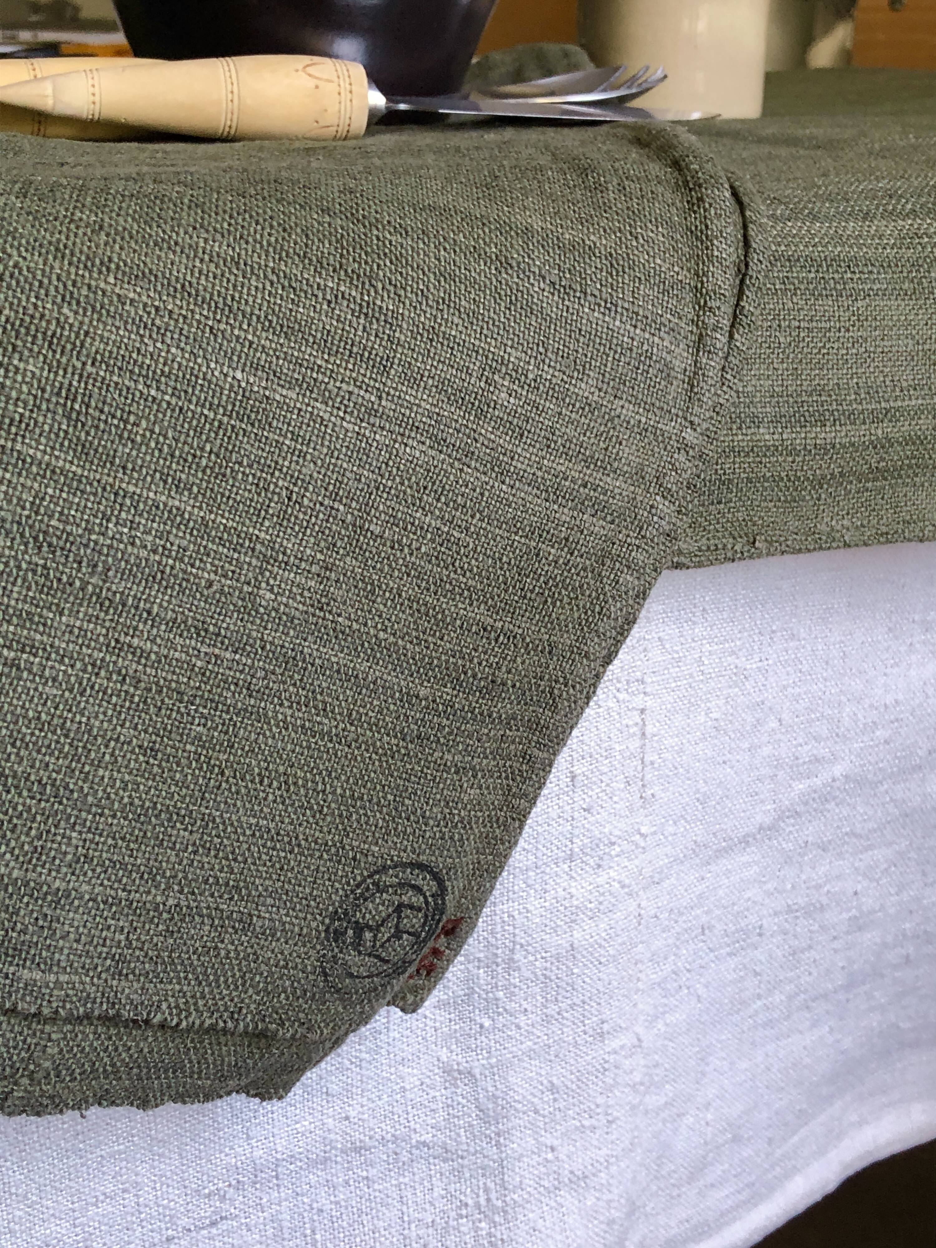 Harvest tablecloth in khaki tinted hemp