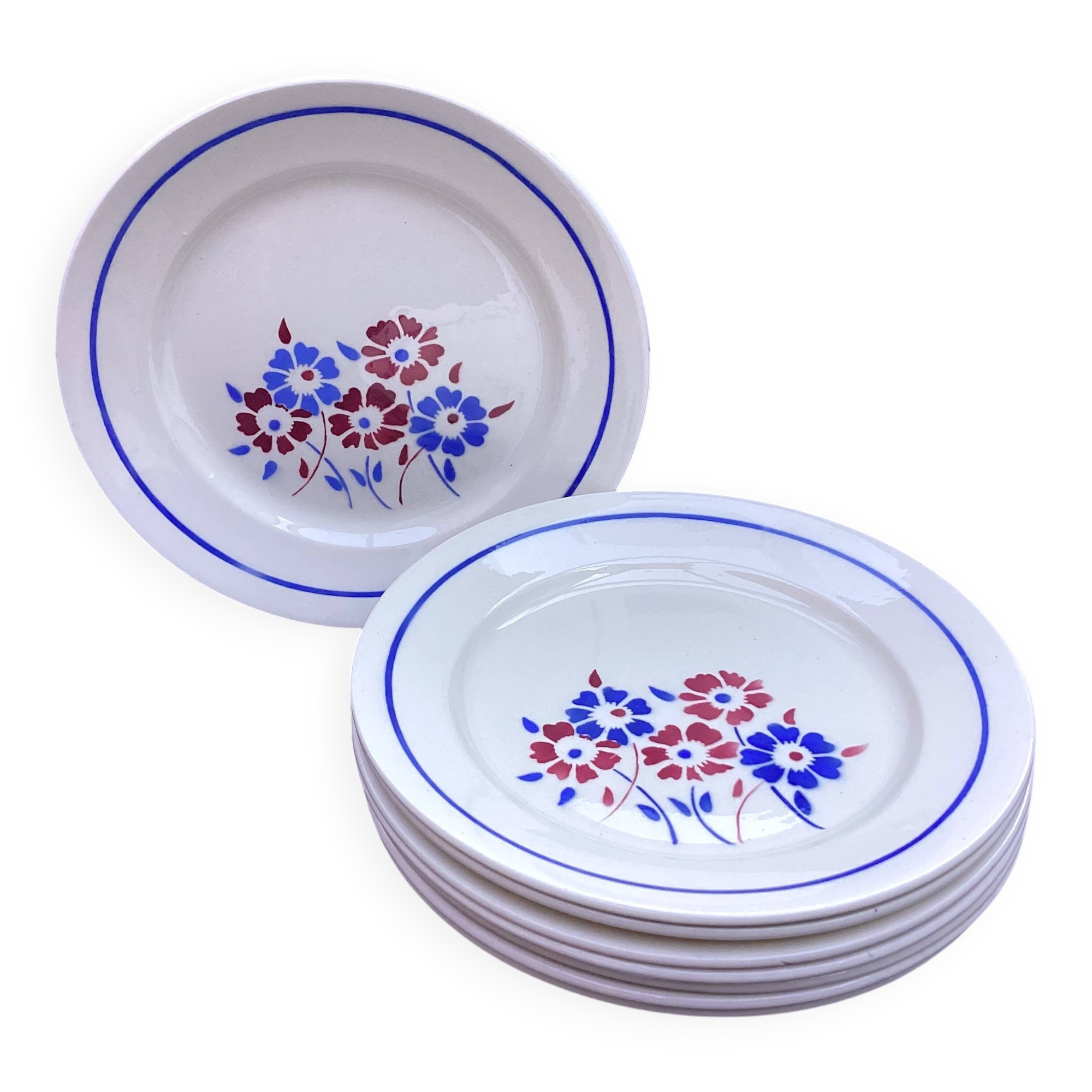 8 K & G Lunéville Sylvain pattern dinner plates