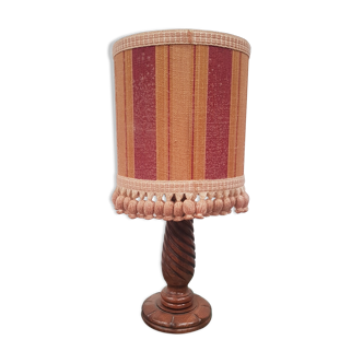 Wooden foot table lamp lampshade