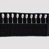 12 moka spoons Christofle alfenide pompadour