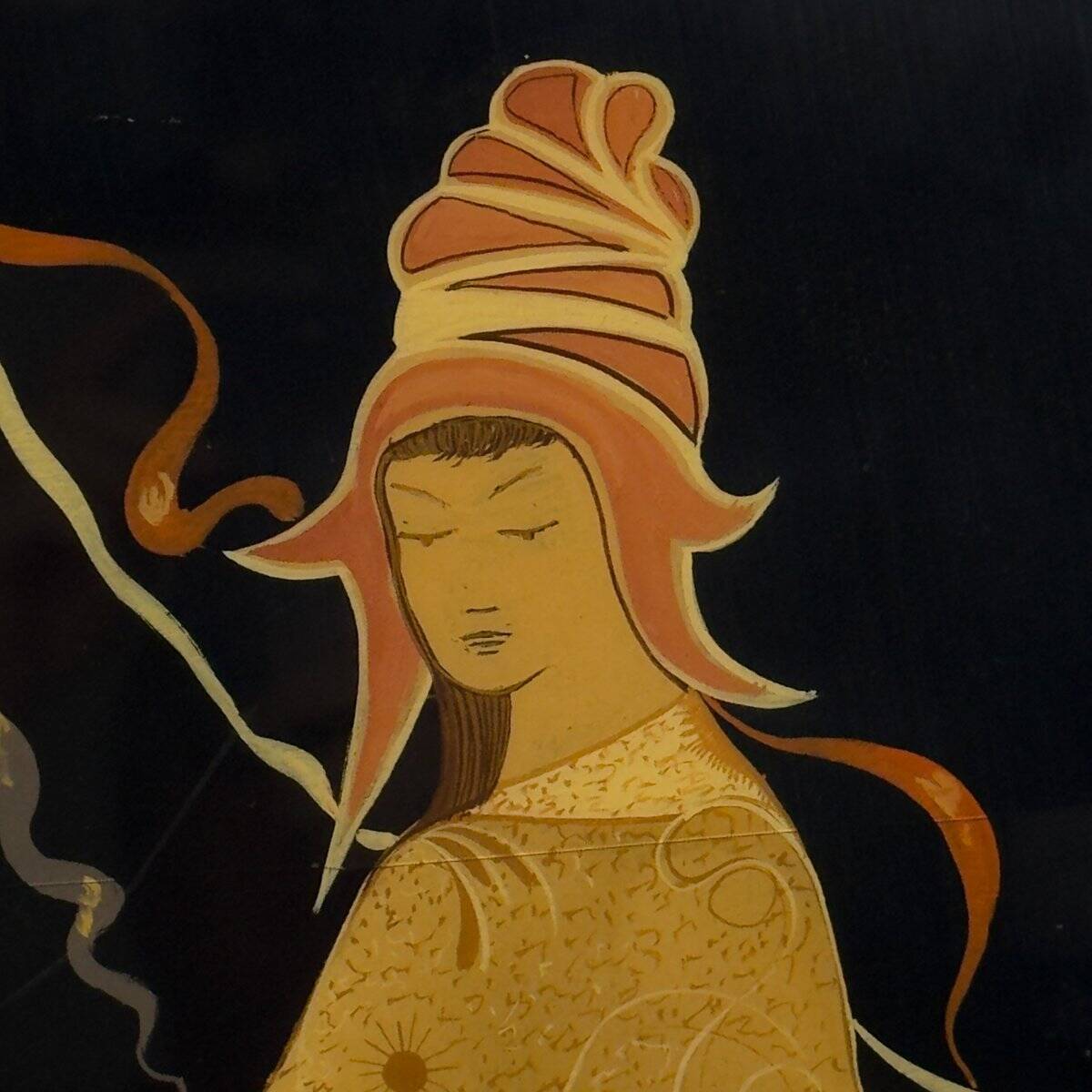 Vintage wooden art panel, Italy, 1963