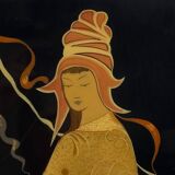 Vintage wooden art panel, Italy, 1963