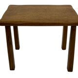 Vintage Set of 3 brutalist oak side or nesting tables 1970s