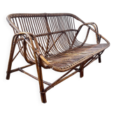 60s rattan bench