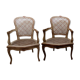 Paire de fauteuils cannés de style louis XV