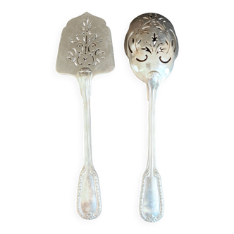 Paire de couverts à mignardises en métal argenté – Poinçon Boulanger – Réf