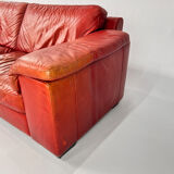 Postmodern italian leather sofa, 1980s