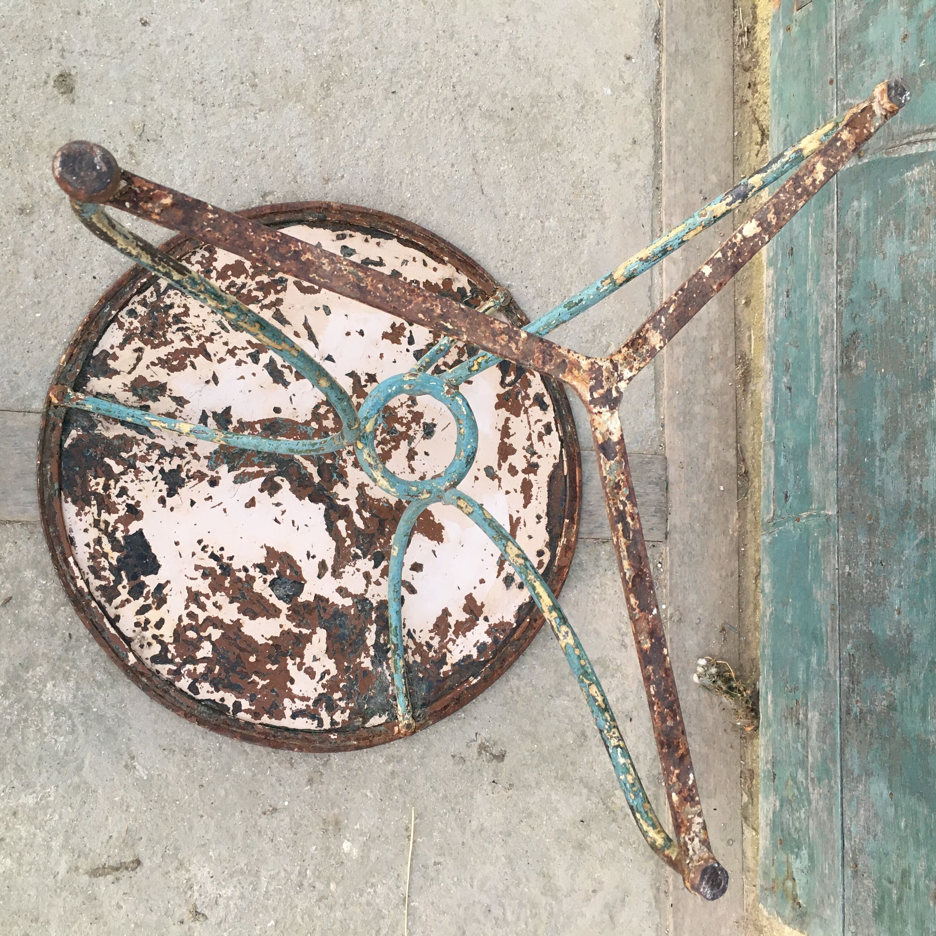 Wrought iron garden table 19th