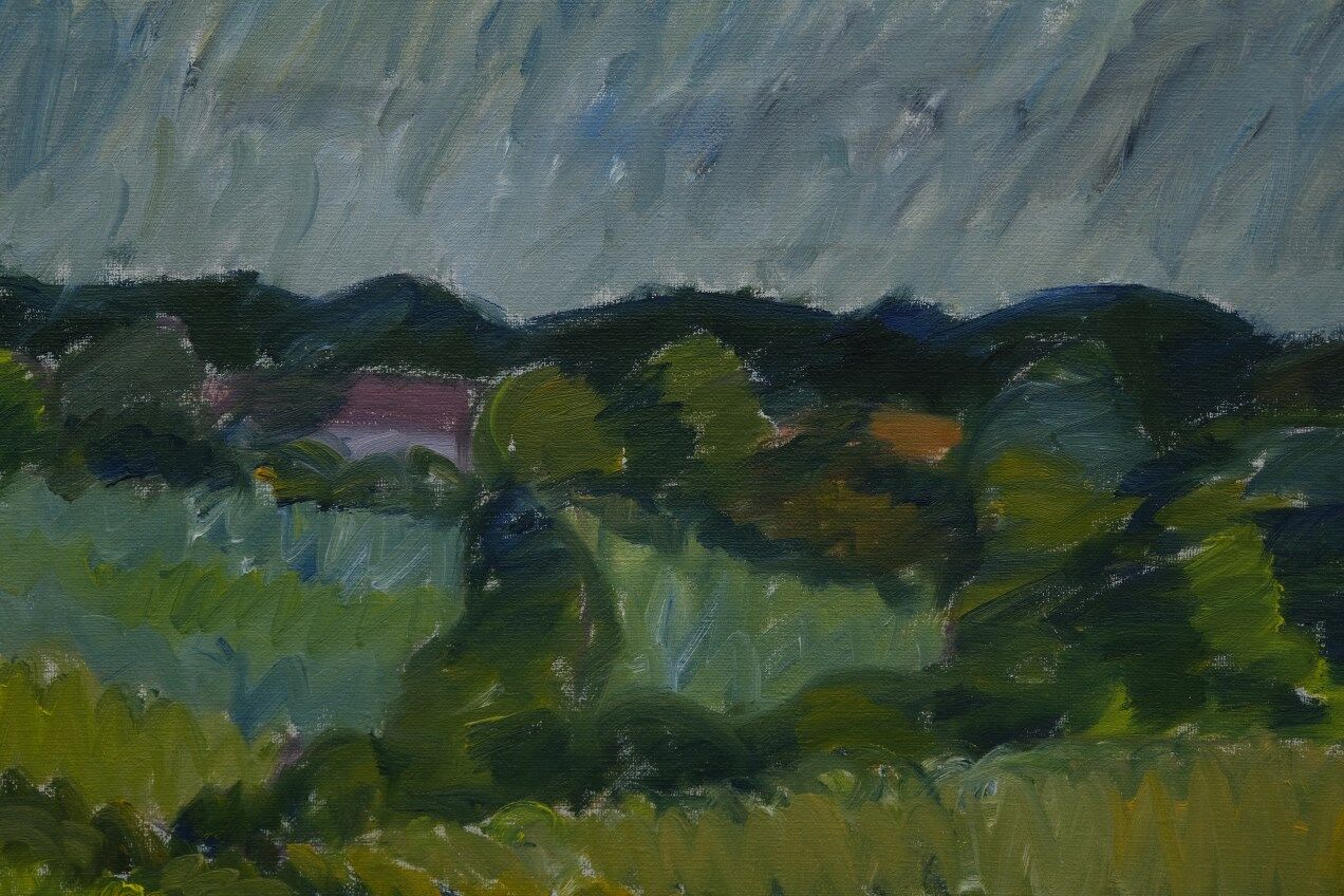 Knut lindström, swedish modern painting, 1954, oil on canvas, framed