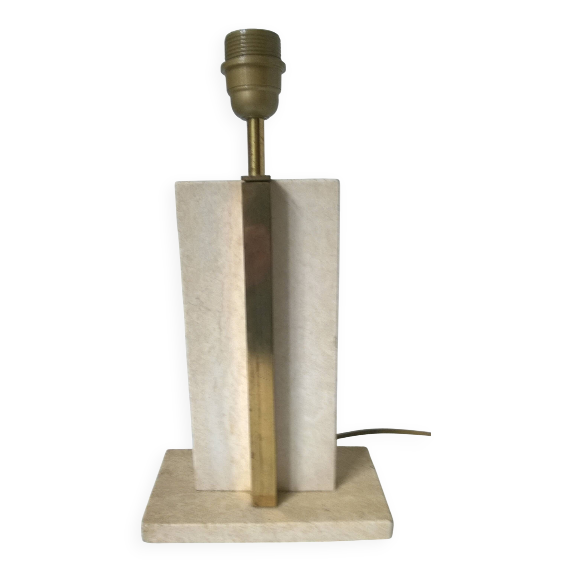 Travertine and gilded brass lamp base