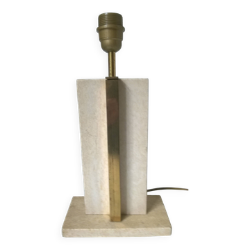 Travertine and gilded brass lamp base