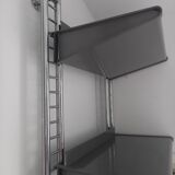 Grande étagère murale chrome design alu et métal 1970 industriel 220cm