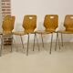 Set of 4 stackable chairs in plywood