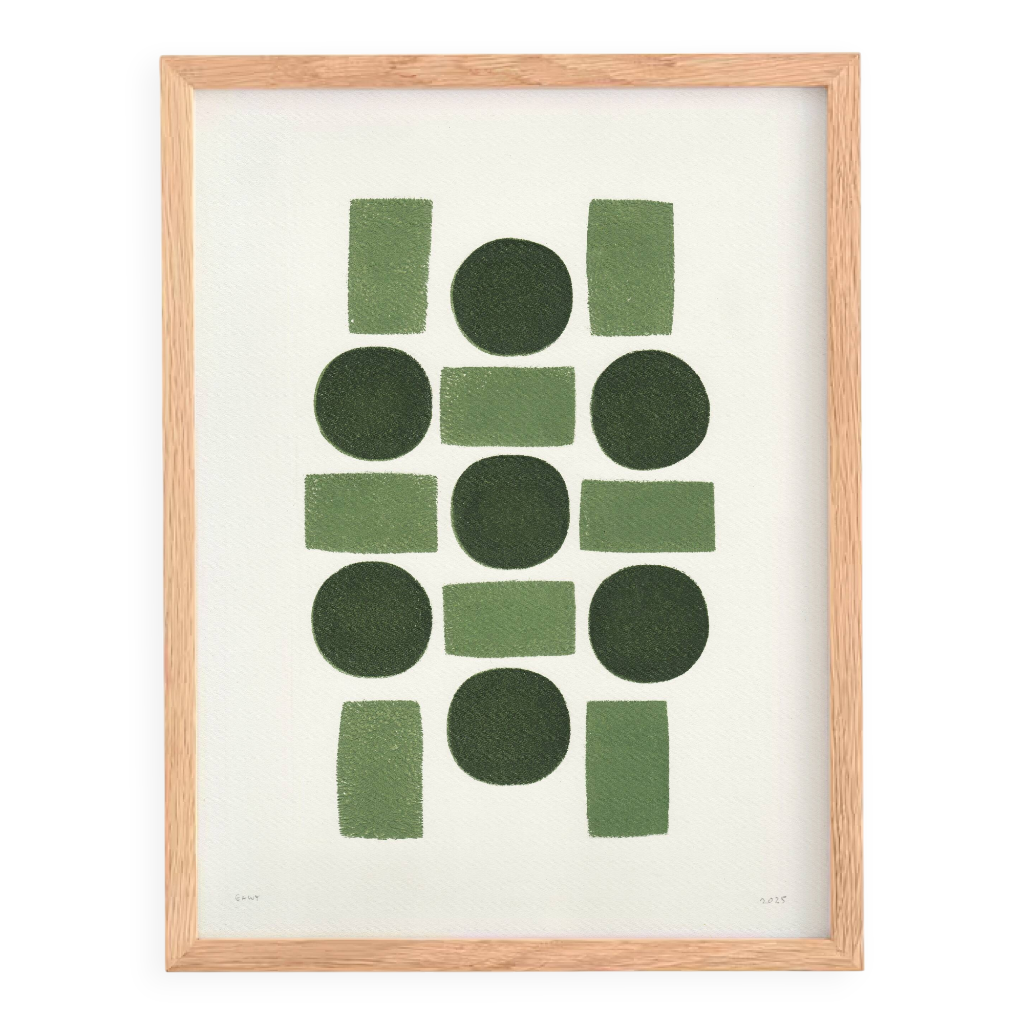 Abstract geometric painting - 30x40cm - acrylic on paper signed Eawy