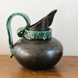 Pitcher in earthenware, metallic black