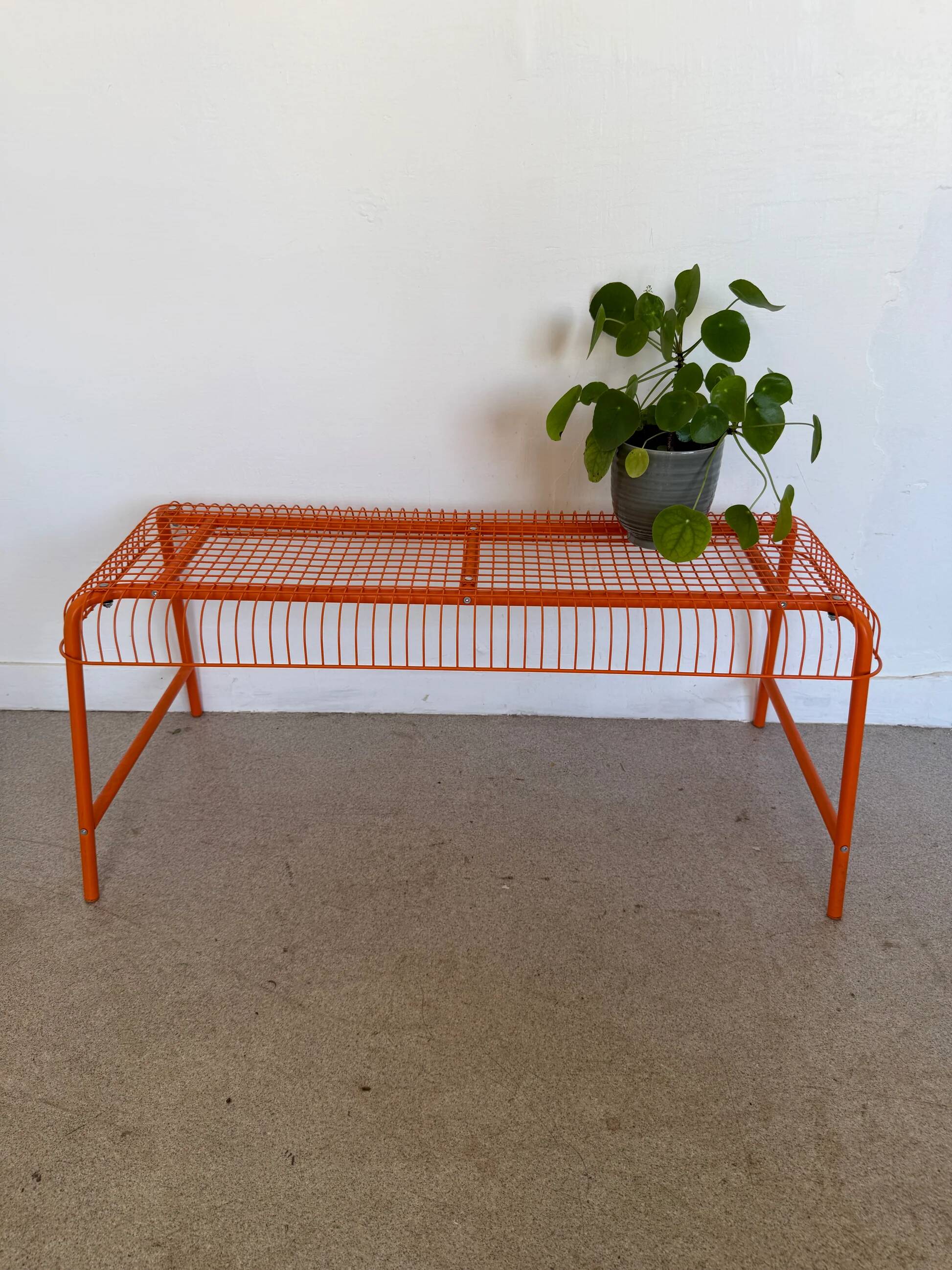 IKEA bench model Vasteron in orange lacquered metal