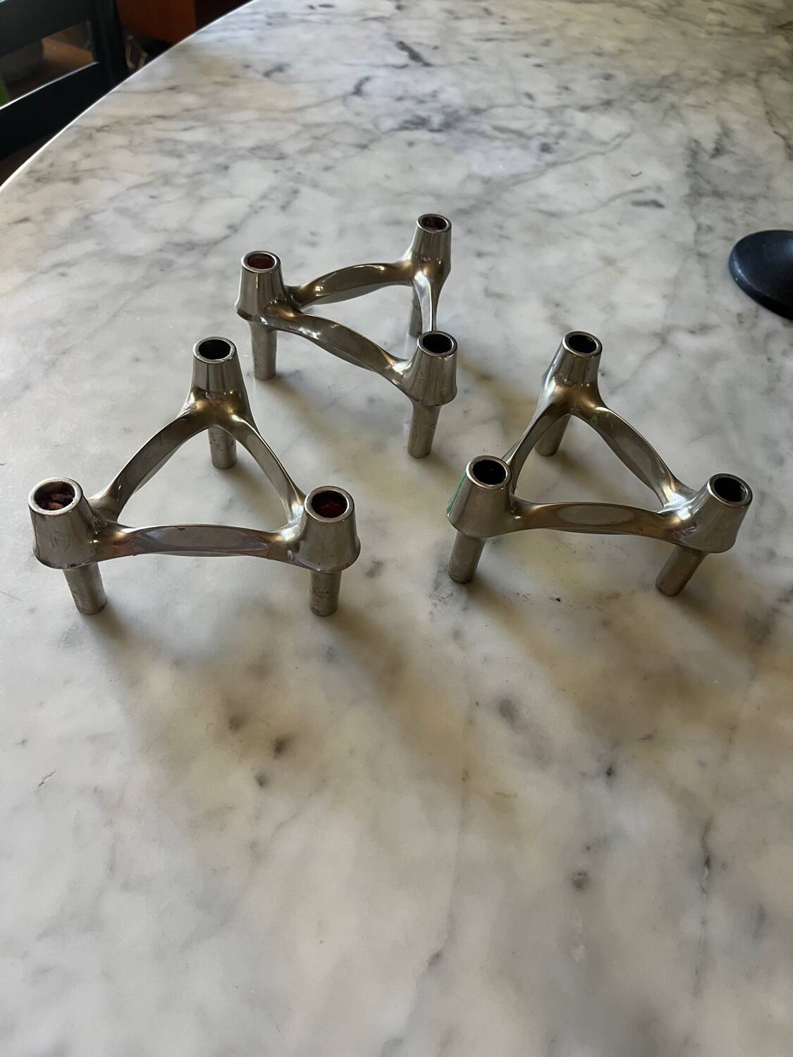 Set of 3 vintage Nagel candlesticks