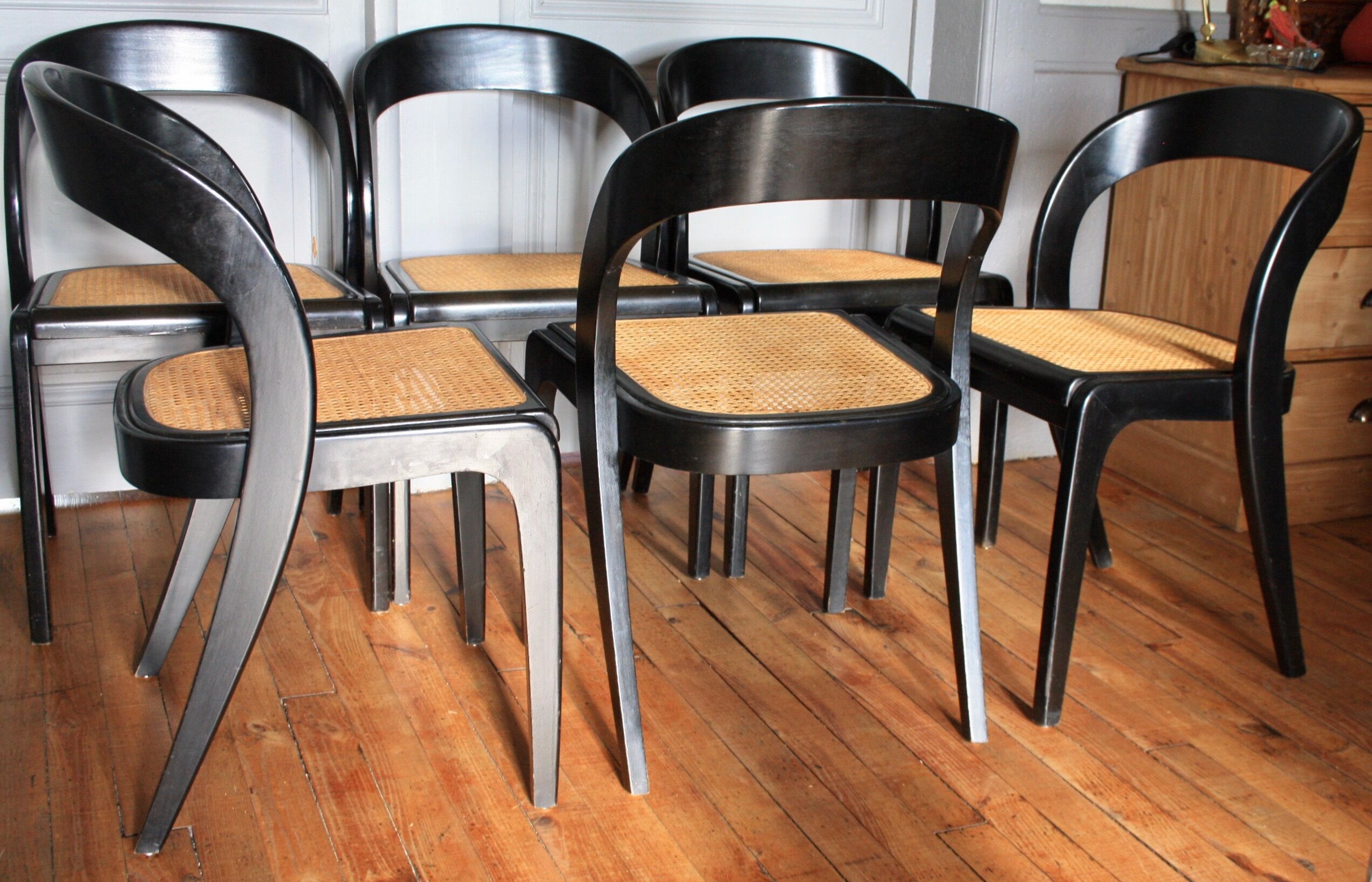 Set of six Baumann Gondoles canchairs