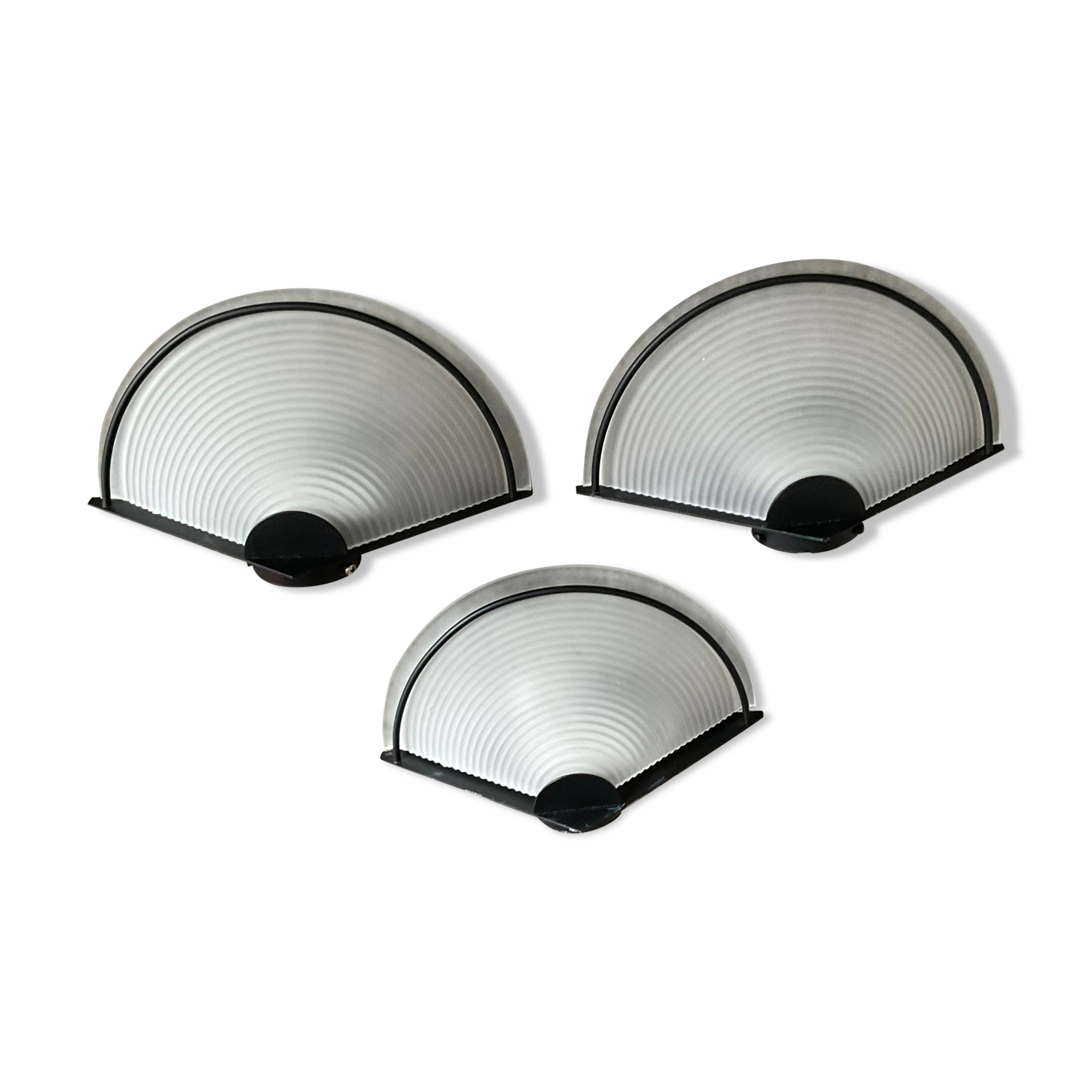 Series of 3 Italian wall lamps 70s