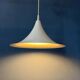Vintage white glossy suspension Space Age "witch hat"