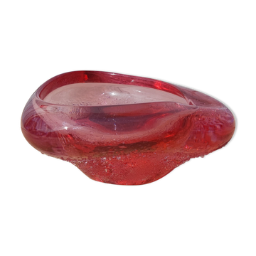 Vide poche en verre soufflé rose