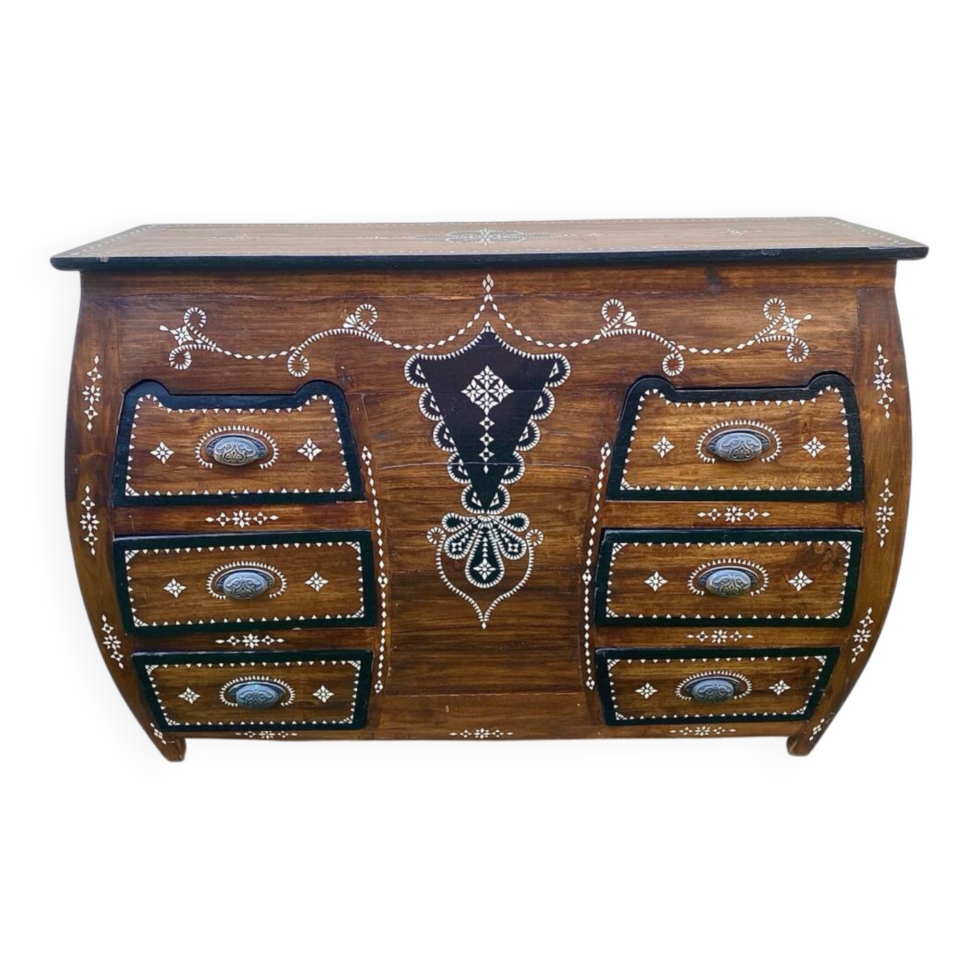 Commode syrienne galbée marqueterie nacre