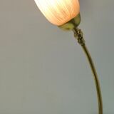 Vintage lamp with white glass lampshade and brass fitting