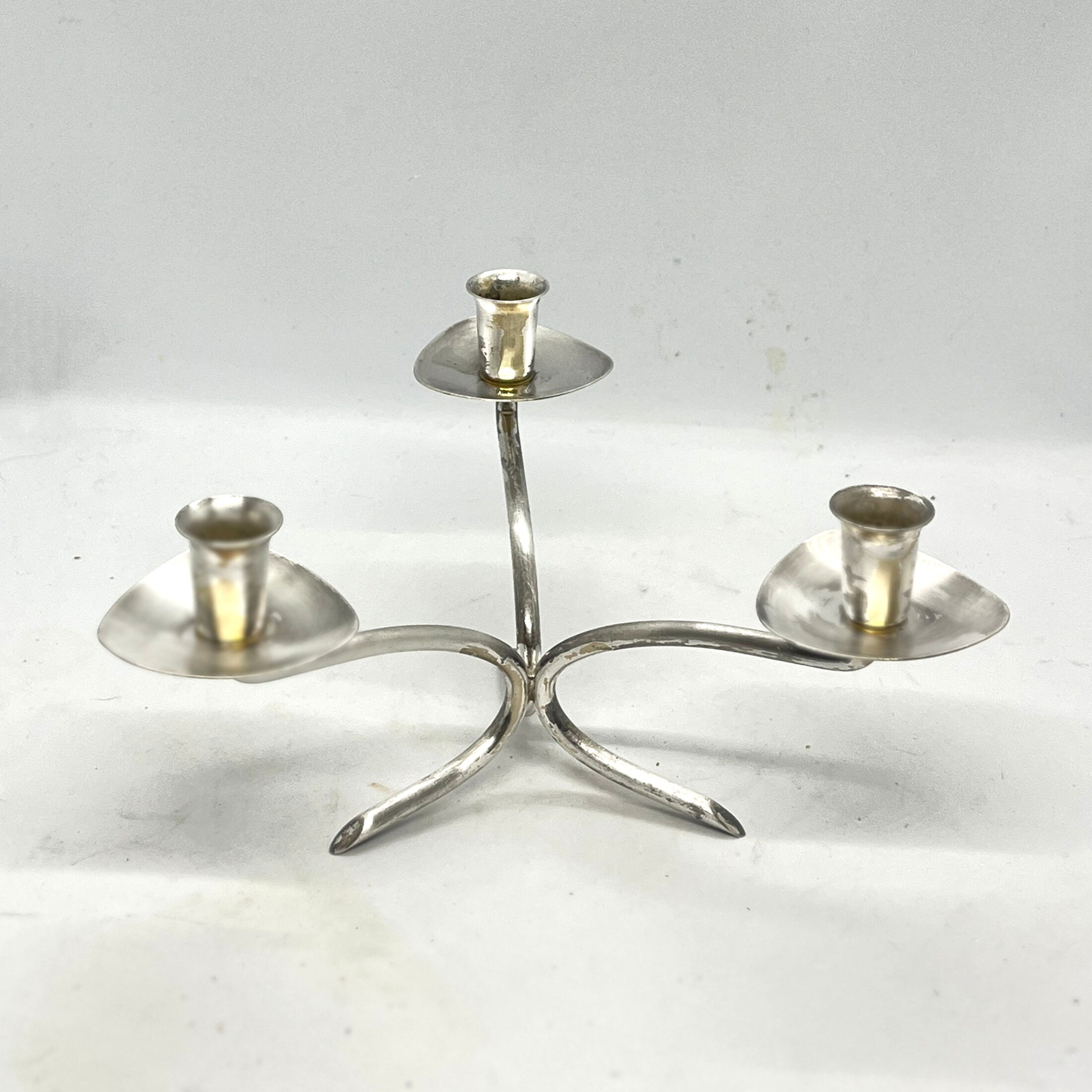 Three-branched plated candlestick, Germany, 1970s