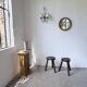 Woven wicker round mirror 1960