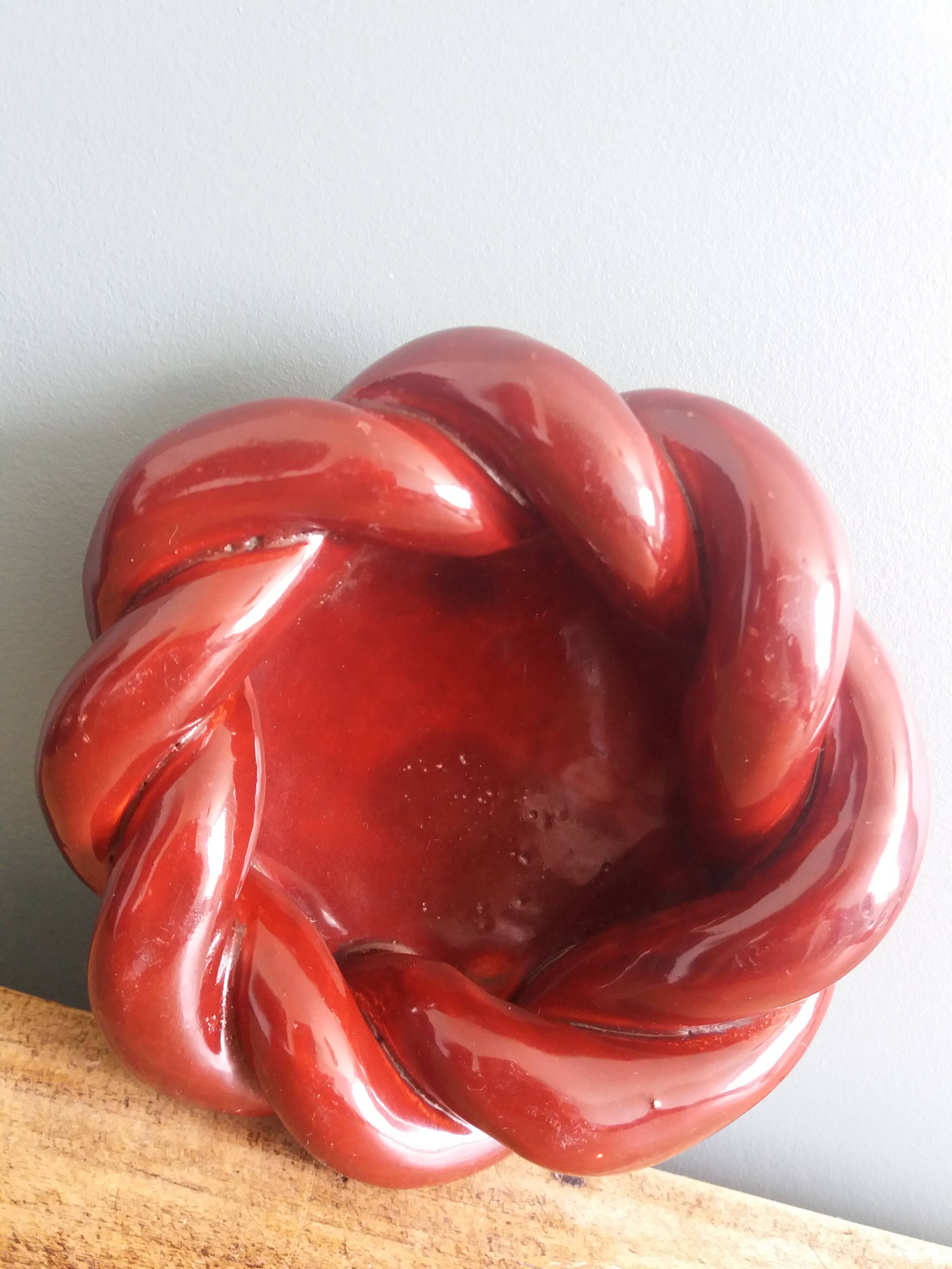 Cendrier en céramique artisanale tressée