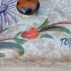 Large glazed ceramic butter cellar Vallauris signed Tess years 60/70 flower decoration in relief.