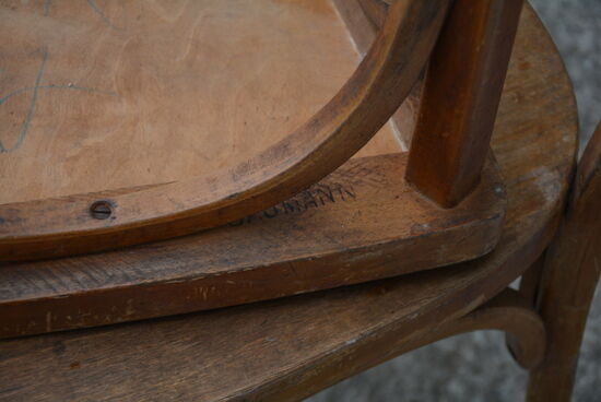 Pair of Baumann bistro chairs