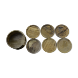 Ensemble dessous de verre en bois