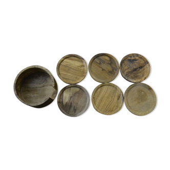 Ensemble dessous de verre en bois