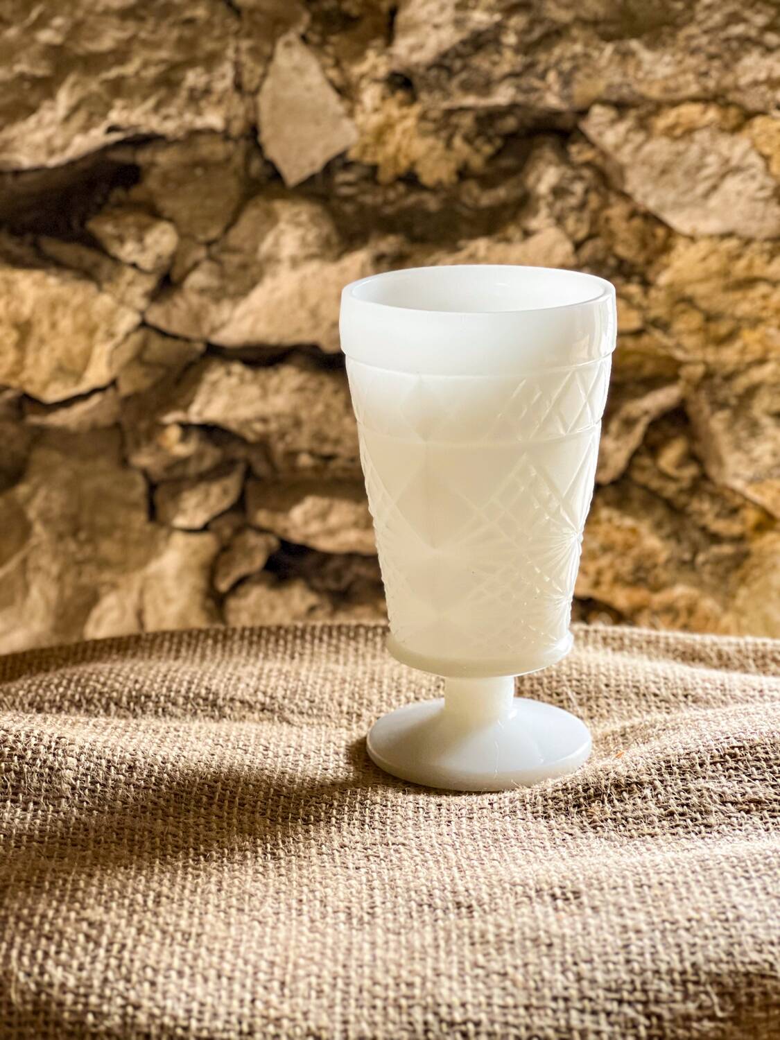 Big Top Peanut Butter Cup in Milk Glass Opaline Glass