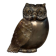 Brass Owl Catchall with Chiseled Feather Decoration. Italian Work in the