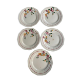 Set of 5 old plates Sarreguemines Bitche