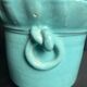 Turquoise ceramic cache pot signed Yvon Roy circa 1950