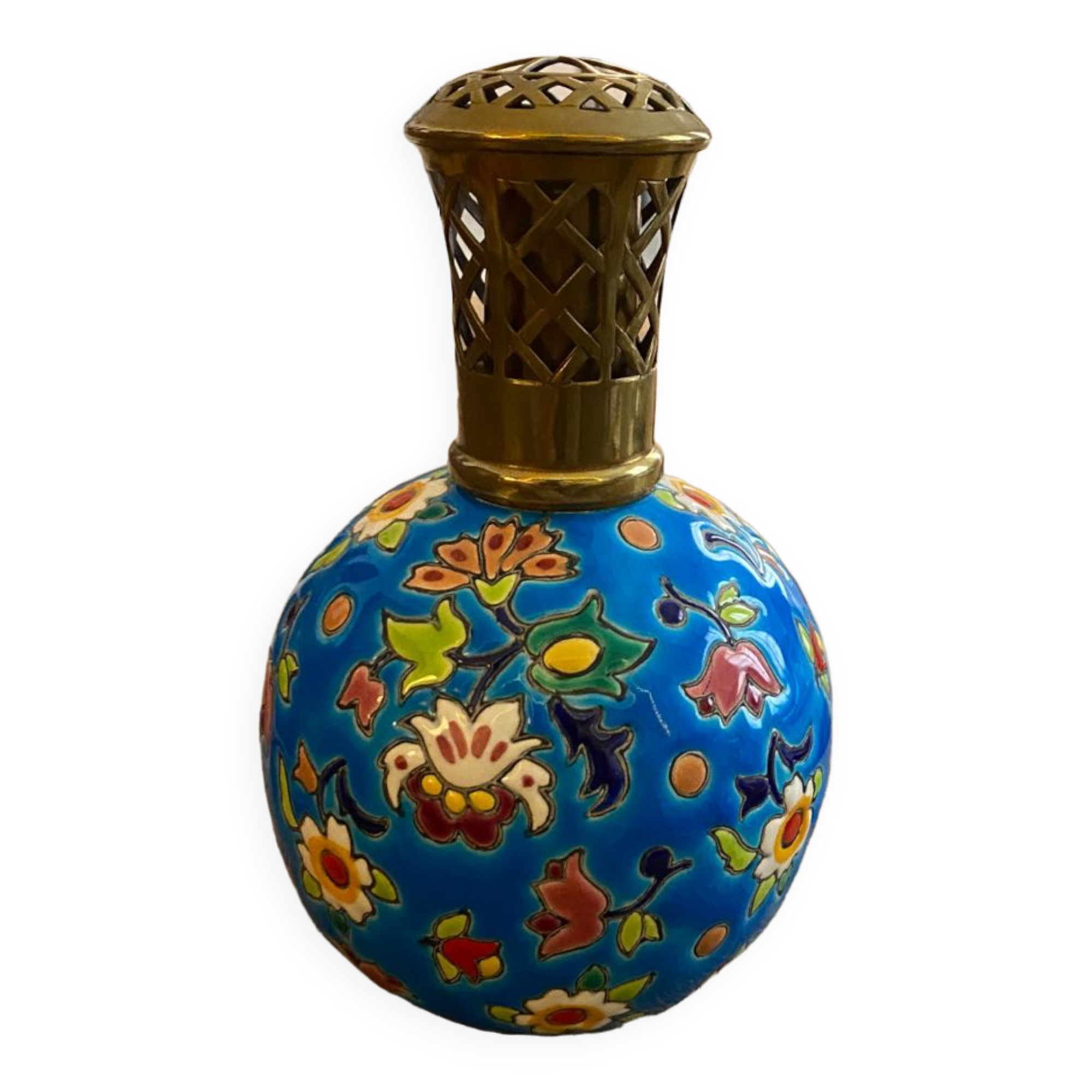 Berger lamp in enamels by Longwy LY Sévigné