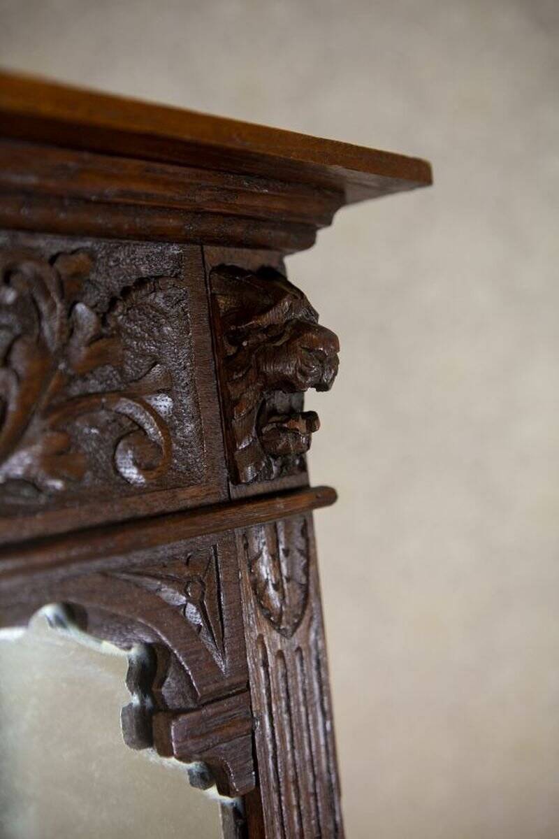 Wall Mirror in Brown Oak Frame, 1930s