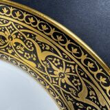 6 assiettes Limoges F Legrand décor noir et or fin