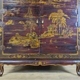 Vintage Chinese cabinet (red/gold) traditional scene bohomian