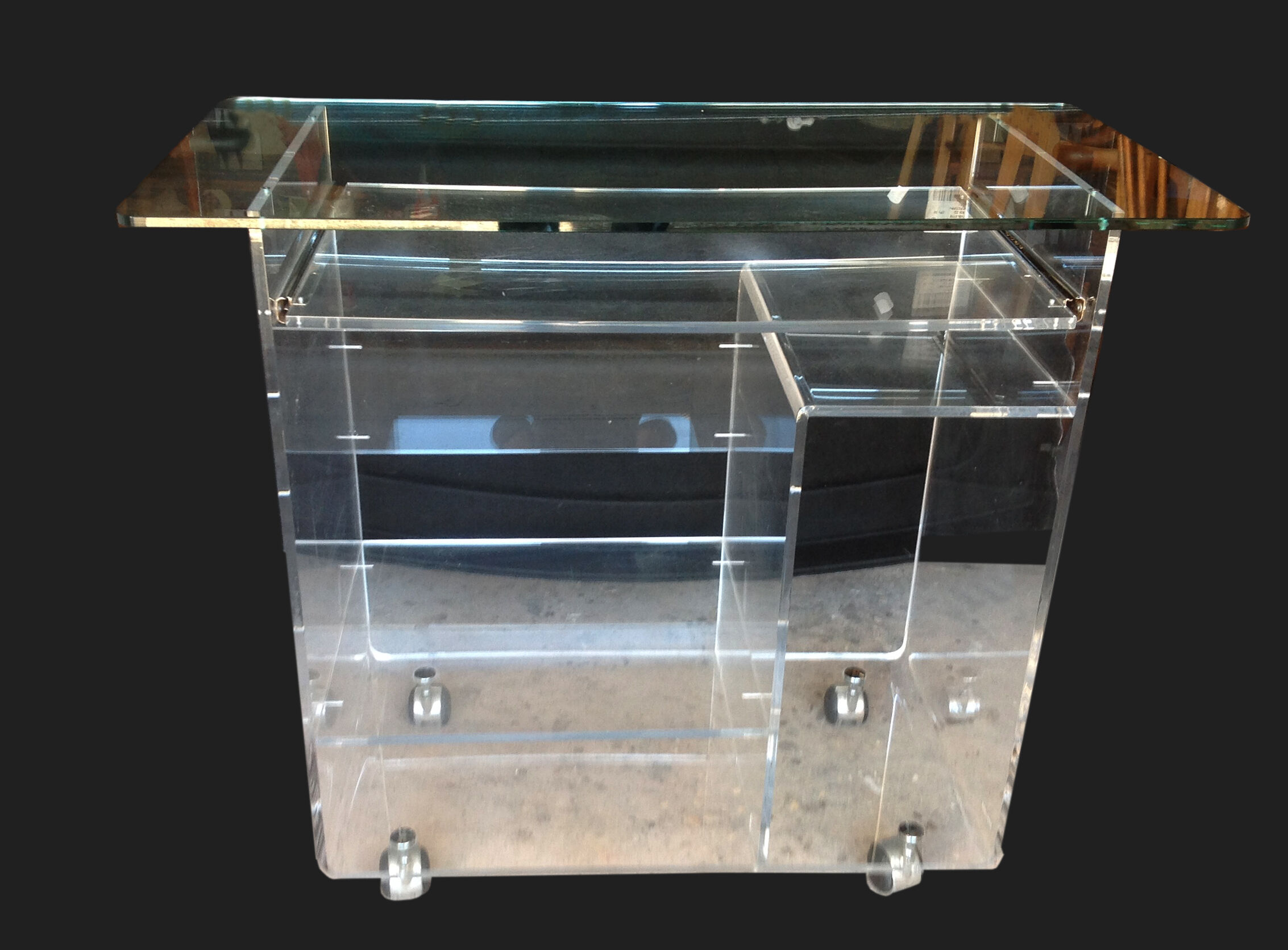 David Lange vintage plexiglass table