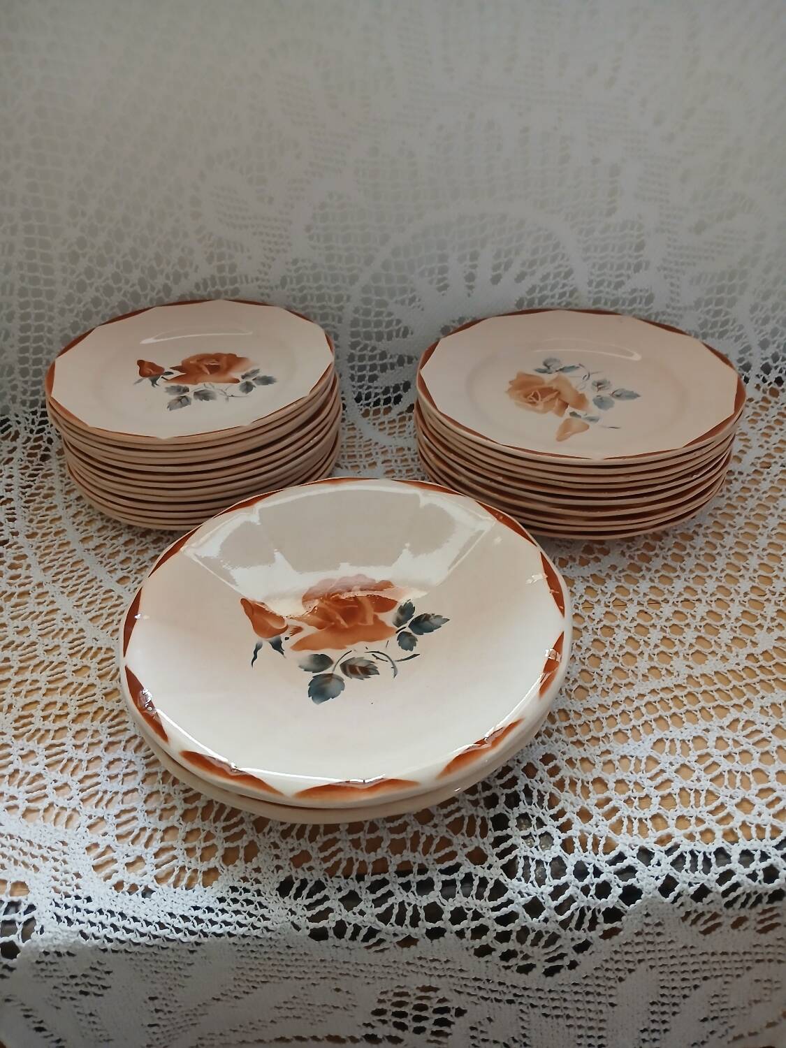 25 old Digoin and Sarreguemines plates