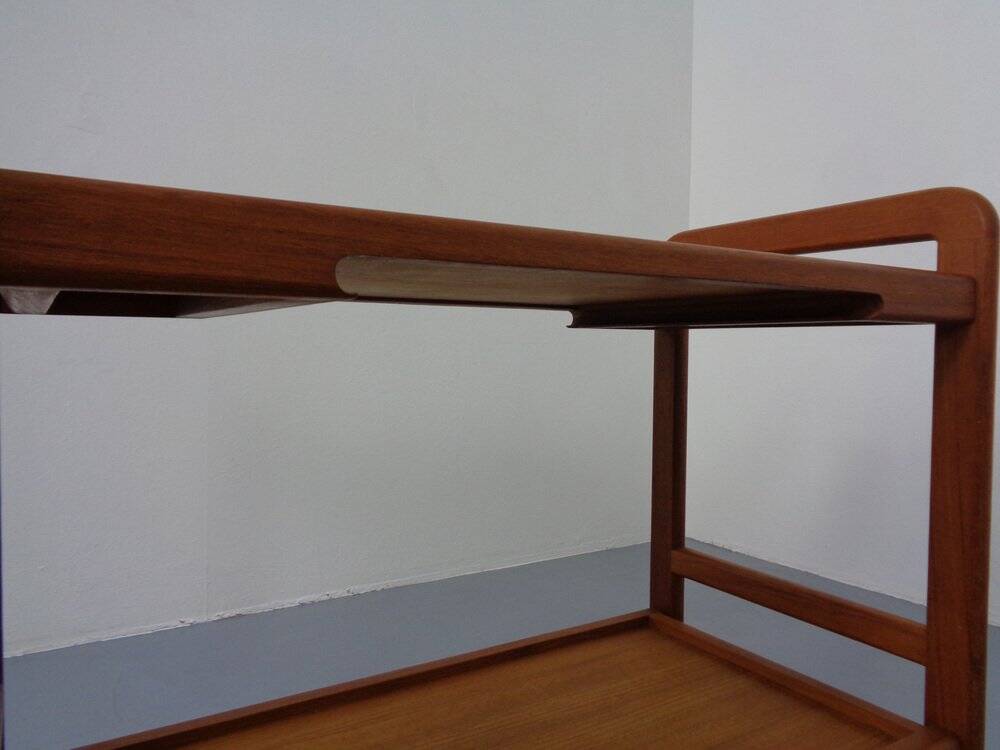 Danish Teak Bar Cart with Removable Tray, 1960s