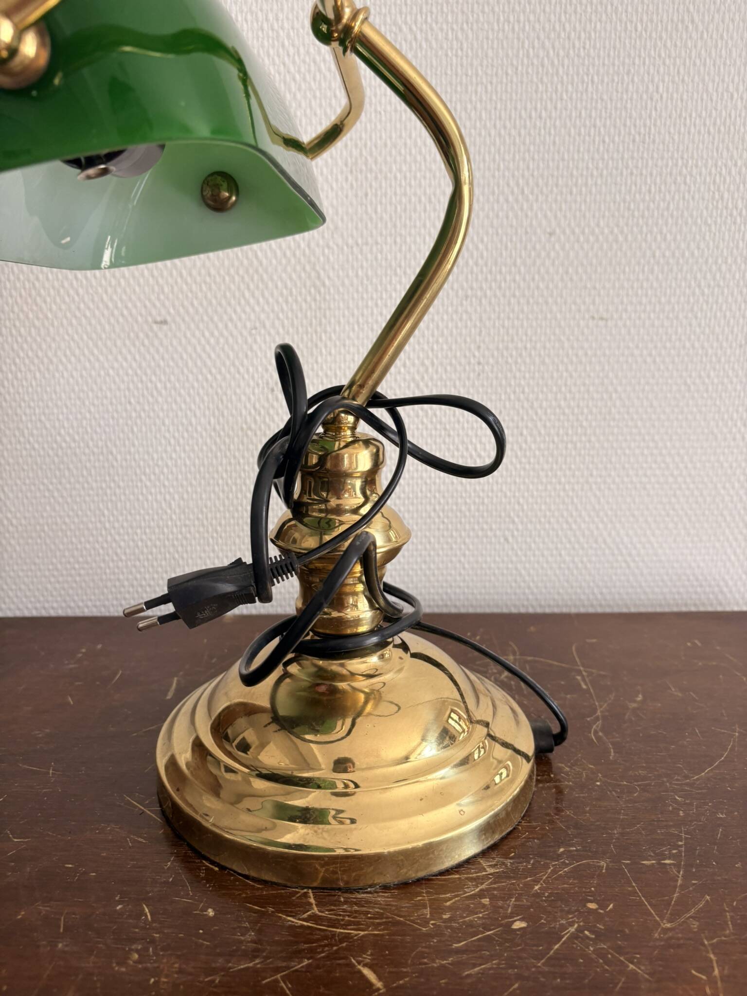 Old Notary Lamp Banker Desk Opaline Green Emeralite